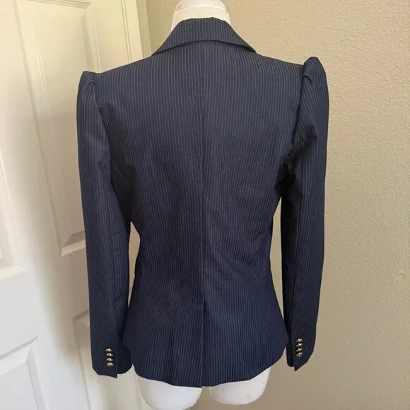 Express Navy Pinstripe Blazer 6 - Picture 2 of 7